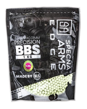 Specna Arms - BLS - EDGE™ Precision BBs - 0.28 - 1Kg - Tracer - Biodegradabile - Verde