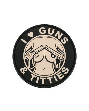 8F - Emblema 3D PVC - I Love Guns & Titties